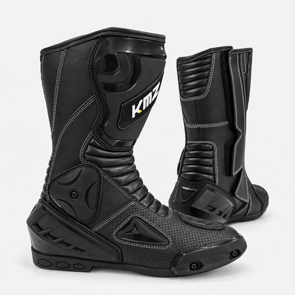 Zapatos Moto Calle Bomber Negro KMZ