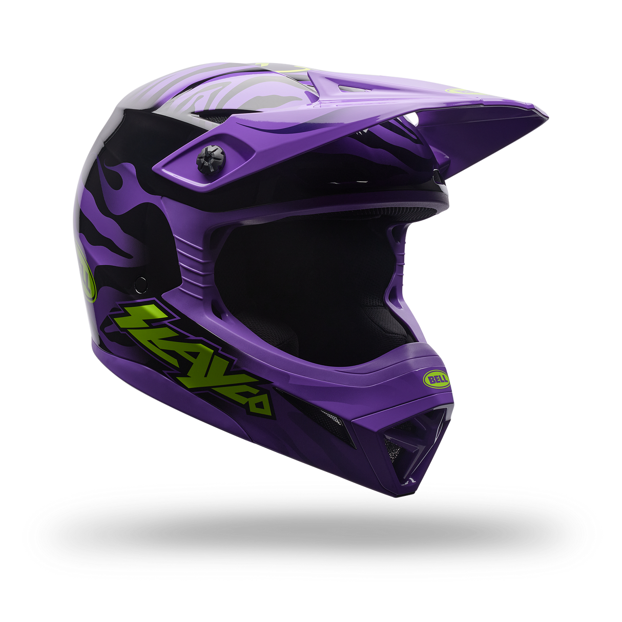 Casco Moto Niño Mx-10 Mips Amber Negro/Morado Bell