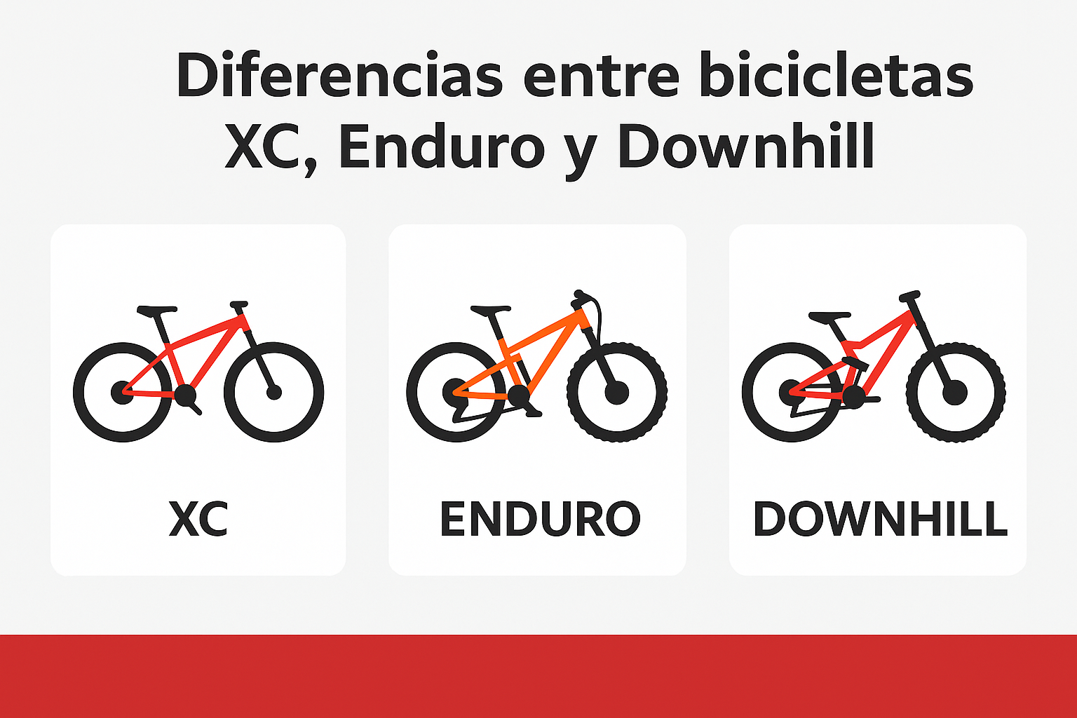 Diferencias entre bicicletas XC, Enduro y Downhill