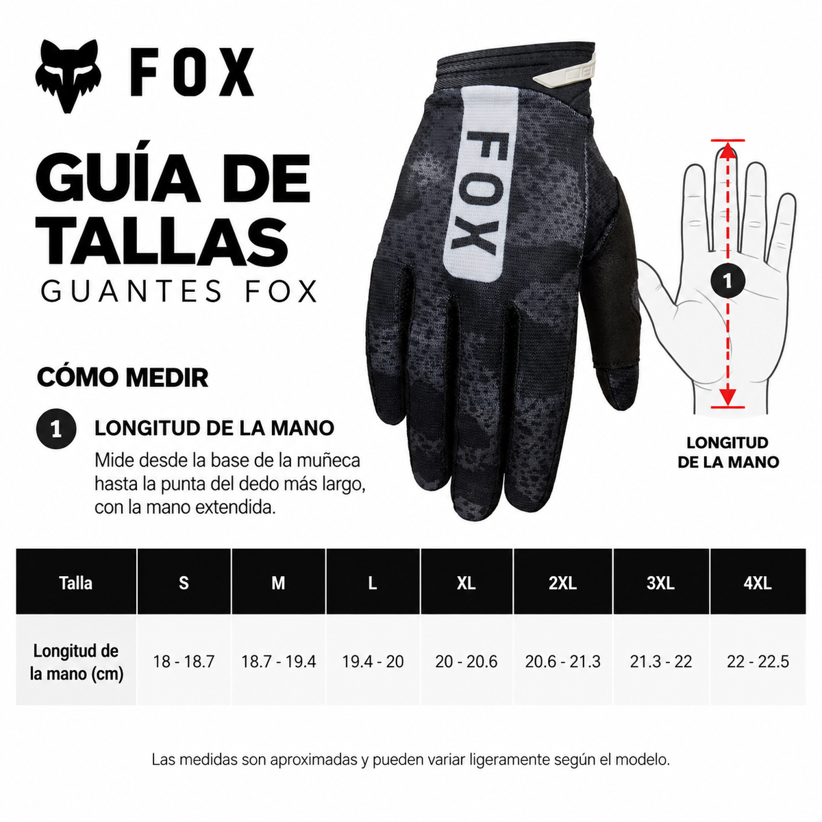Guantes Moto 180 Bnkr Negro Fox