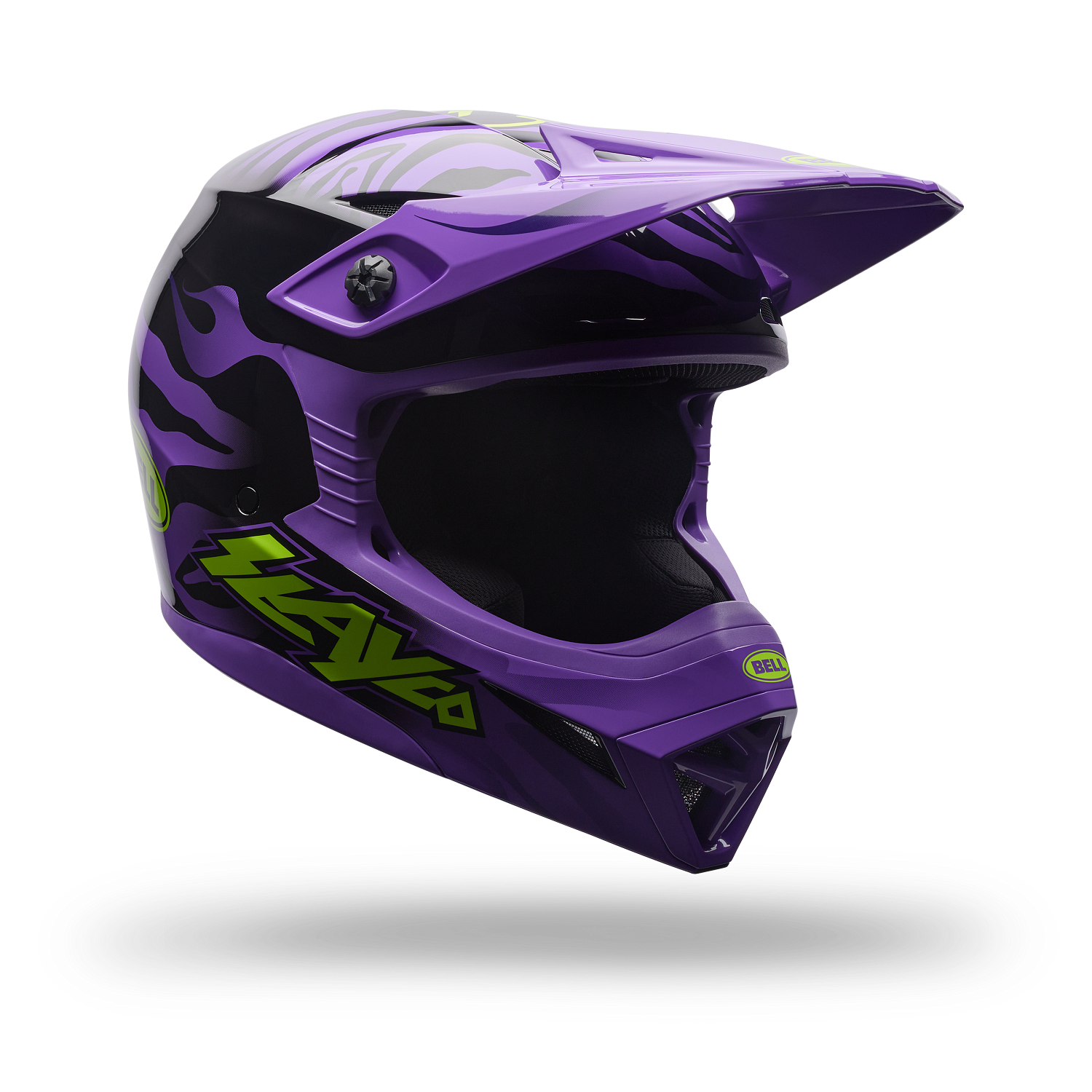 Casco Moto Niño Mx-10 Mips Amber Negro/Morado Bell