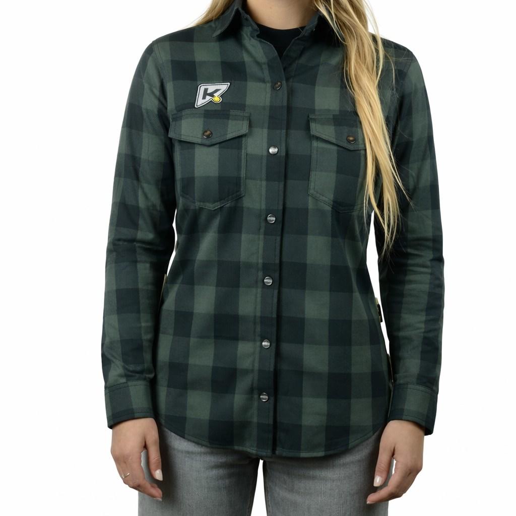 Chaqueta Moto Calle Mujer Woman Flannel Verde/Negro KMZ - Verde / XXL