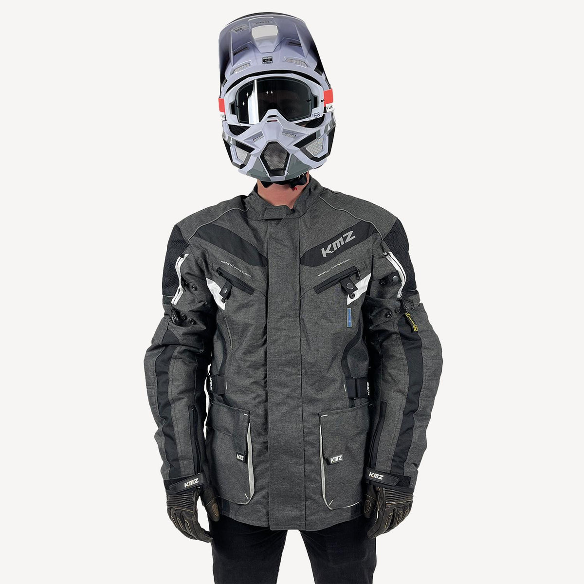 Chaqueta Moto Calle Luxor Gris/Blanco KMZ - Gris / XXL