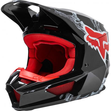 Casco Moto V1 Karrera Ece Negro/Rojo Fox —