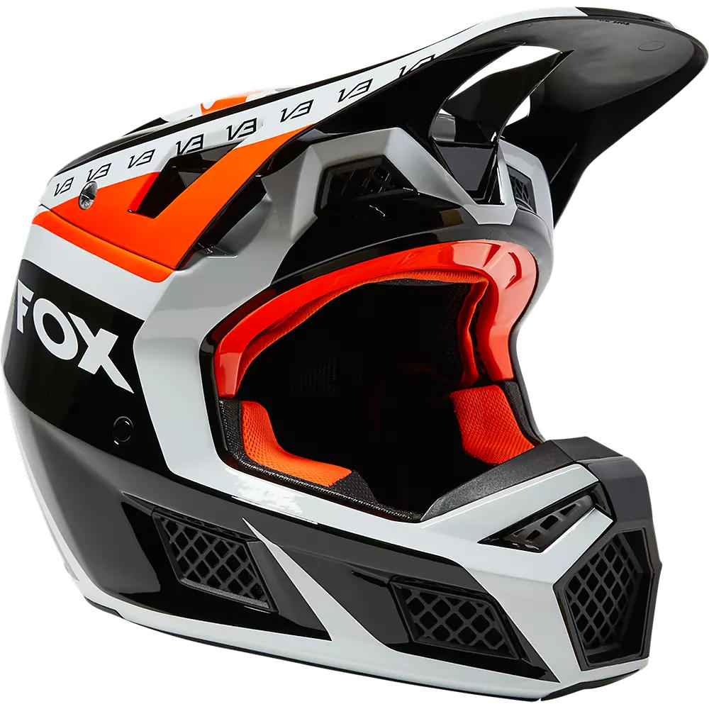 Casco Moto V3 RS DVIDE Negro/Naranjo Fox – Trailstore.cl