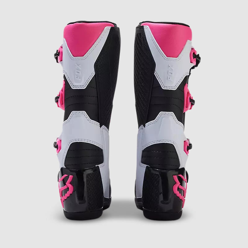 Botas Moto Mujer Comp Negro/Rosado Fox —