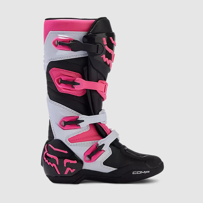 Botas Moto Mujer Comp Negro/Rosado Fox —