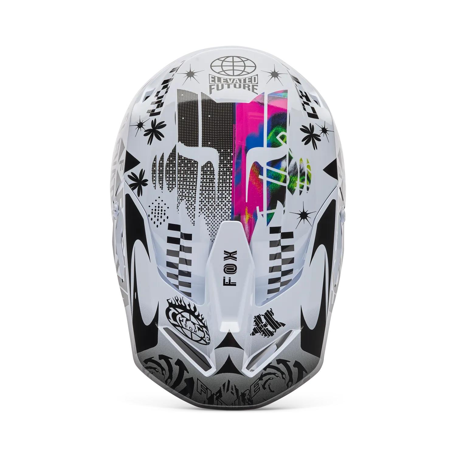 Casco Moto V1 Image Cosmo Blanco/Negro Fox – Trailstore.cl