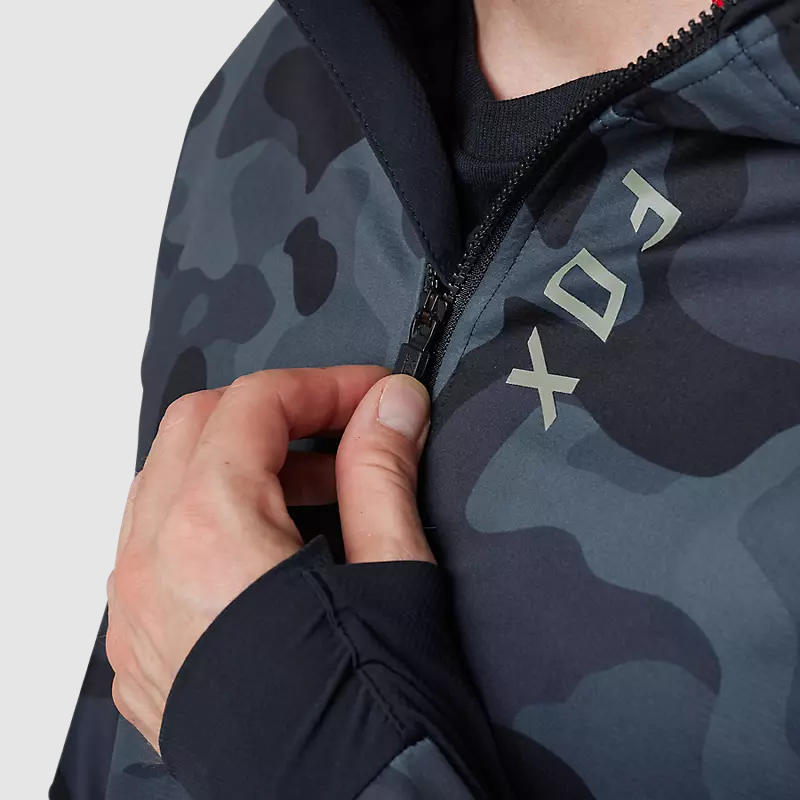 Chaqueta Moto Defend Drive Windbloc® Zip Negro Camo Fox